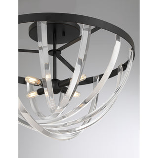 Jennings Four Light Semi-Flush Mount in Matte Black