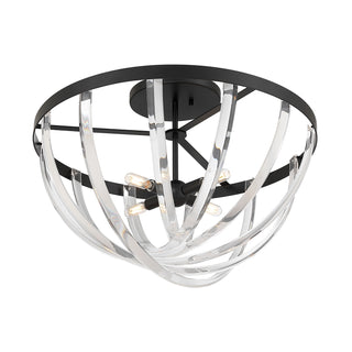 Jennings Four Light Semi-Flush Mount in Matte Black