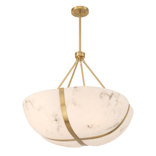 Chalfont Four Light Pendant in Warm Brass