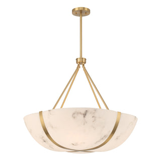 Chalfont Four Light Pendant in Warm Brass