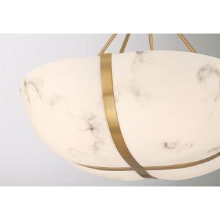 Chalfont Four Light Pendant in Warm Brass