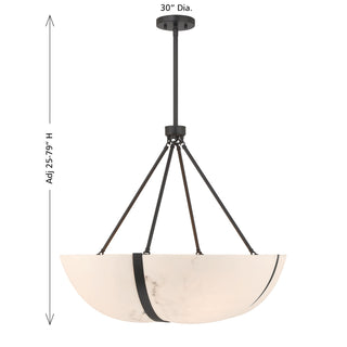 Chalfont Four Light Pendant in Matte Black