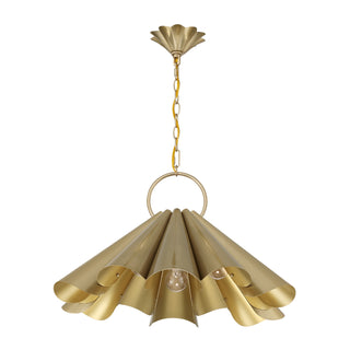 Vinton Three Light Pendant in Noble Brass