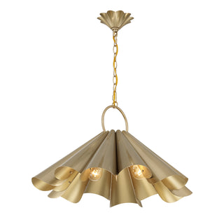 Vinton Three Light Pendant in Noble Brass