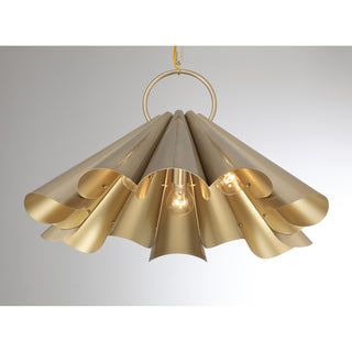Vinton Three Light Pendant in Noble Brass