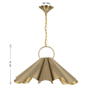 Vinton Three Light Pendant in Noble Brass