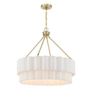 Tucker Four Light Pendant in Noble Brass