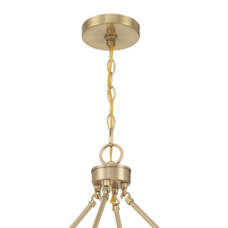 Tucker Four Light Pendant in Noble Brass