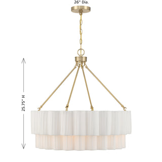 Tucker Four Light Pendant in Noble Brass