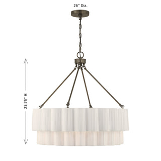 Tucker Four Light Pendant in Mediterranean Bronze