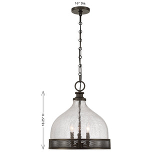 Stern Three Light Pendant in Mediterranean Bronze
