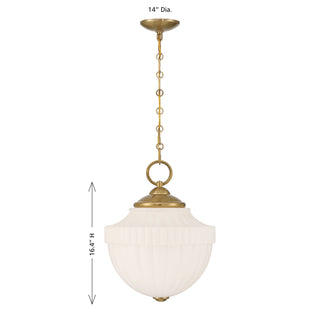 Montrose One Light Pendant in Warm Brass
