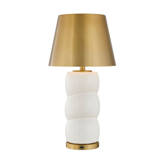 Shelly LED Table Lamp in White and Brass