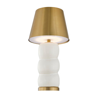 Shelly LED Table Lamp in White and Brass