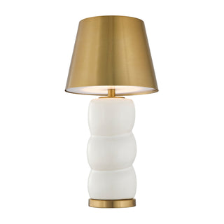 Shelly LED Table Lamp in White and Brass