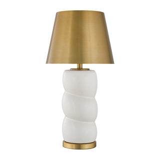 Shelly LED Table Lamp in White and Brass