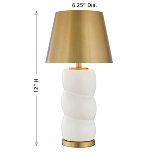 Shelly LED Table Lamp in White and Brass