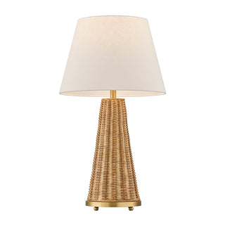 Eleanor One Light Table Lamp in Brass and Wicker