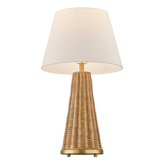 Eleanor One Light Table Lamp in Brass and Wicker