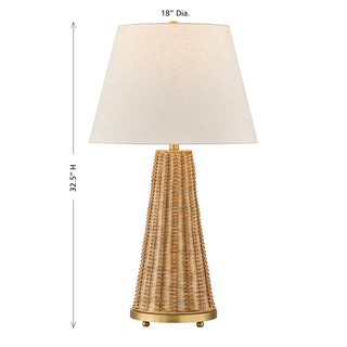 Eleanor One Light Table Lamp in Brass and Wicker