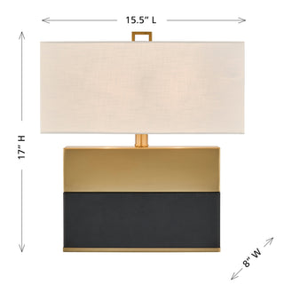 Oliver One Light Table Lamp in Honey Brown and Black