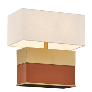 Oliver One Light Table Lamp in Honey Brown and Brown