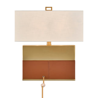 Oliver One Light Table Lamp in Honey Brown and Brown