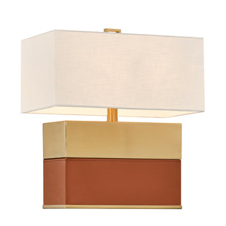 Oliver One Light Table Lamp in Honey Brown and Brown