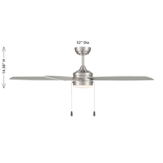 52" Ceiling Fan in Brushed Nickel