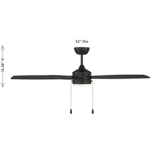 52" Ceiling Fan in Matte Black
