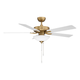 52" Ceiling Fan in Natural Brass