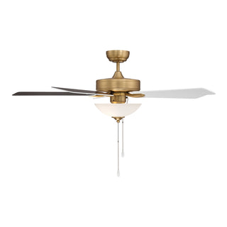 52" Ceiling Fan in Natural Brass