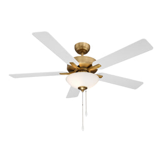 52" Ceiling Fan in Natural Brass