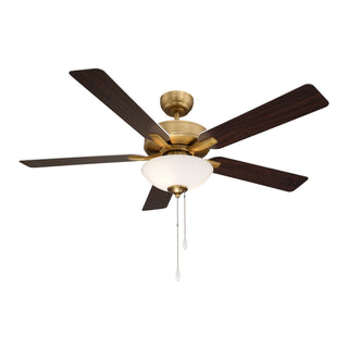 52" Ceiling Fan in Natural Brass