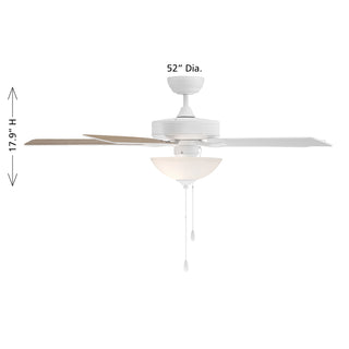 52" Ceiling Fan in White