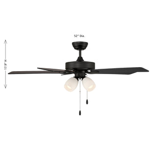 52" Ceiling Fan in Matte Black
