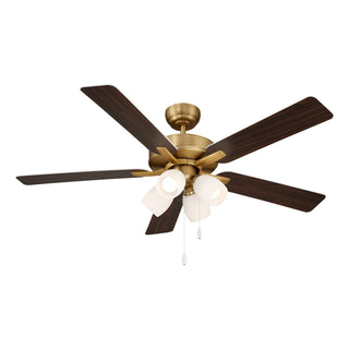 52" Ceiling Fan in Natural Brass