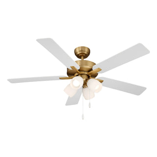 52" Ceiling Fan in Natural Brass