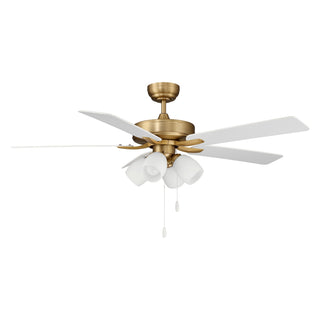 52" Ceiling Fan in Natural Brass
