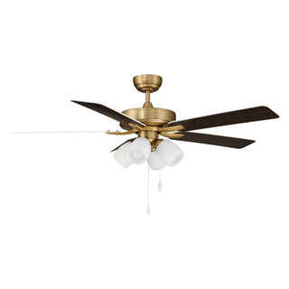 52" Ceiling Fan in Natural Brass