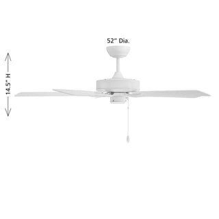 52" Ceiling Fan in White