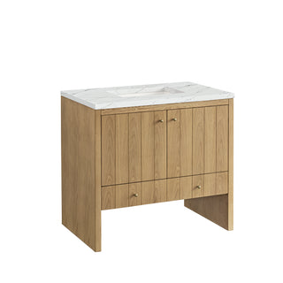 36 Inch Hudson Freestanding Vanity in Light Natural Oak / Ethereal Noctis Top