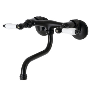 Kingston Wall-Mount Bathroom Faucet in Matte Black