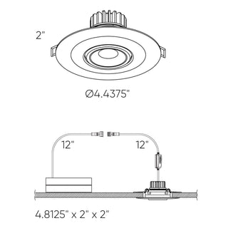 4 Inch Round Recessed LED Gimbal Light in 5CCT