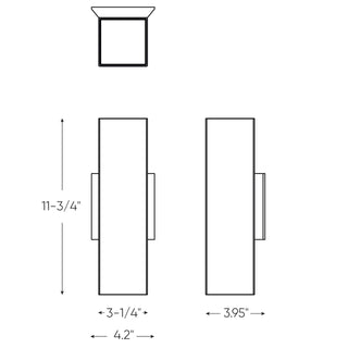 4 Inch Square Adjustable LED Cylinder Sconce