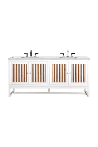 72 Inch Athens Dual Mount Vanity in Glossy White / Ethereal Noctis Top