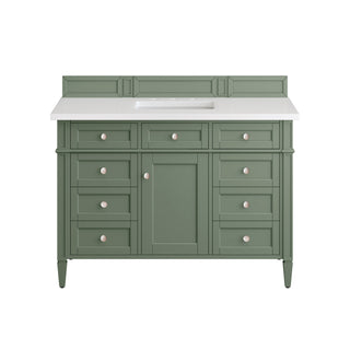 48 Inch Brittany Freestanding Vanity in Smokey Celadon / White Zeus Top