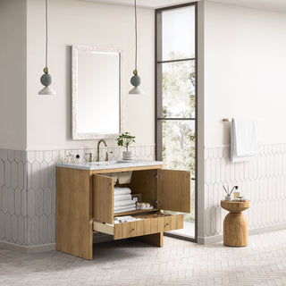 36 Inch Hudson Freestanding Vanity in Light Natural Oak / Ethereal Noctis Top