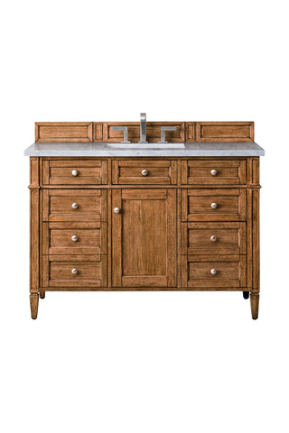 48 Inch Brittany Freestanding Vanity in Saddle Brown / Carrara White Top