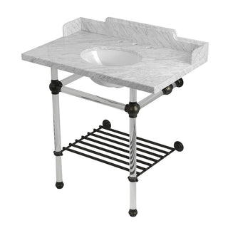 Pemberton 36 Inch Console Sink in Carrara Marble